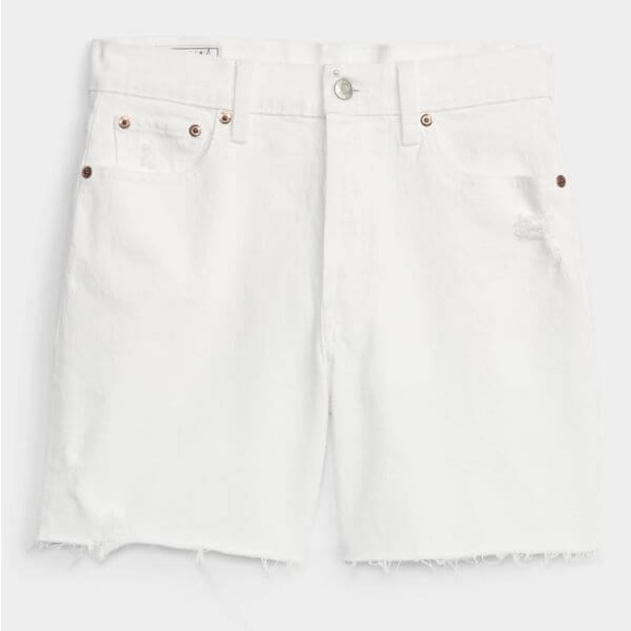 NWT GAP 6" High Rise Cheeky White Midi Shorts Washwell Size 26 2P - Picture 4 of 6